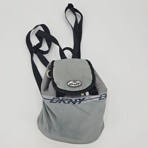 Vintage DKNY Tech Mini Backpack Grey Mesh Y2K Cybercore Streetwear